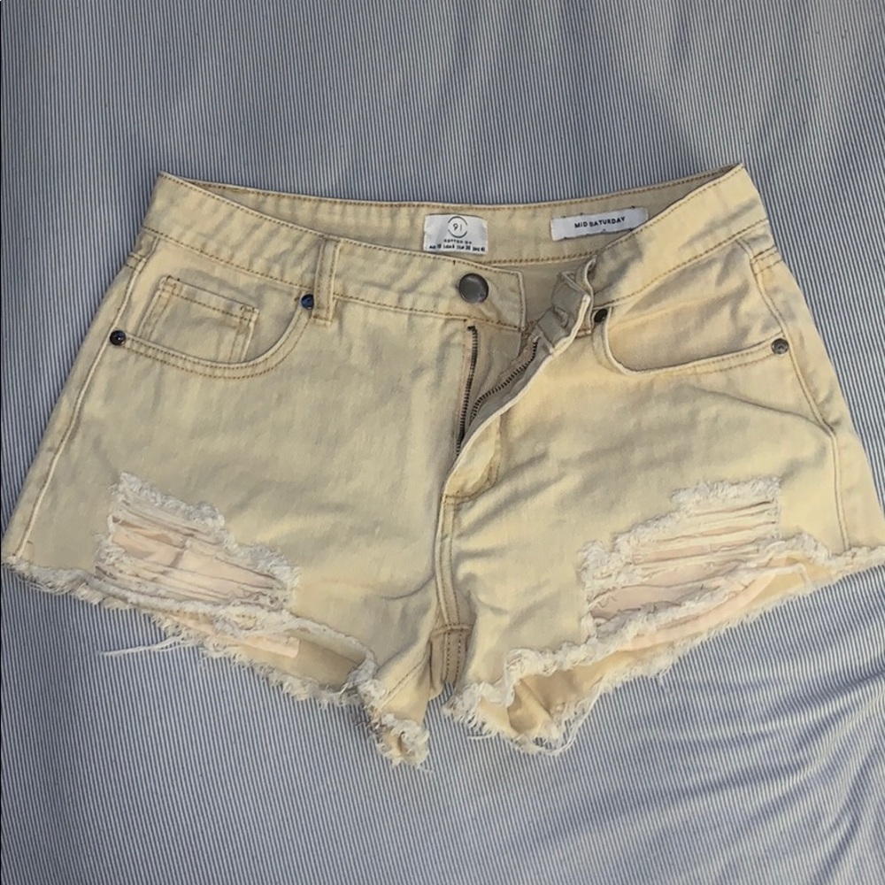 Cotton On Distressed Mid Saturday Shorts